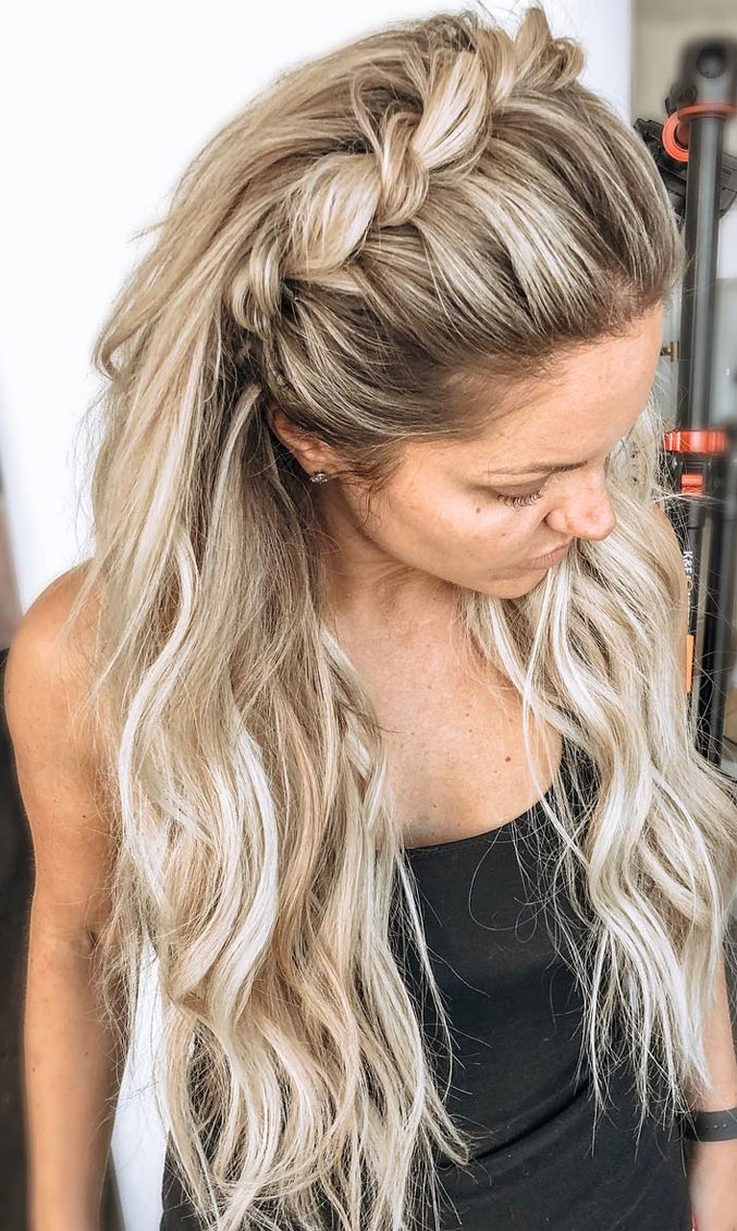 Twisted Headband Updo for Long Hair